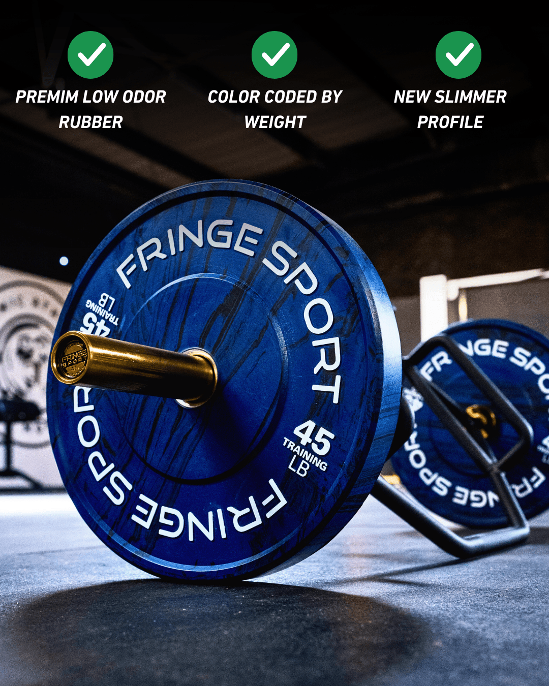 Fringe Sport Savage Bumper Plate Sets | 100% Virgin Rubber Color - Coded Plates with Hooked Steel Inserts & Lifetime Warranty - Peak Performance Supply