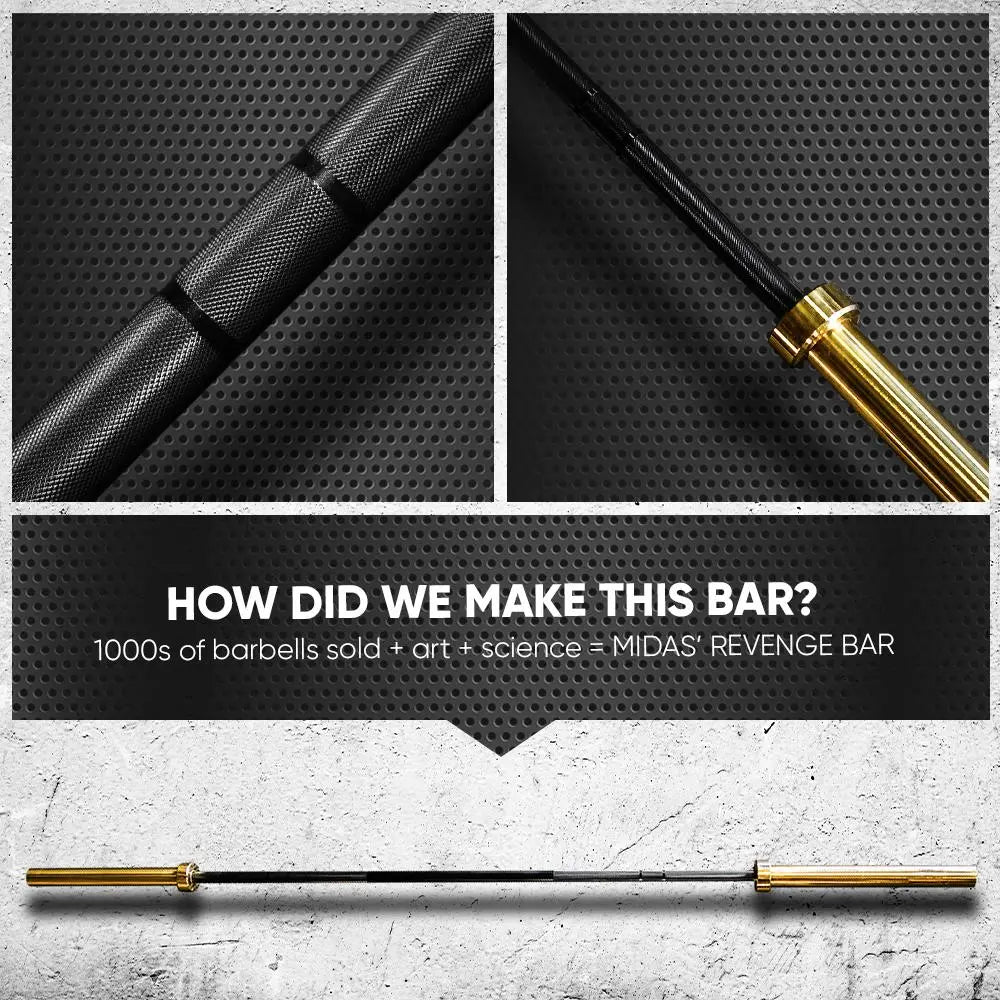 Fringe Sport Midas’ Revenge 20kg Barbell | Gold Titanium Sleeves, Cerakote Finish, 1,500lb Capacity - Peak Performance Supply