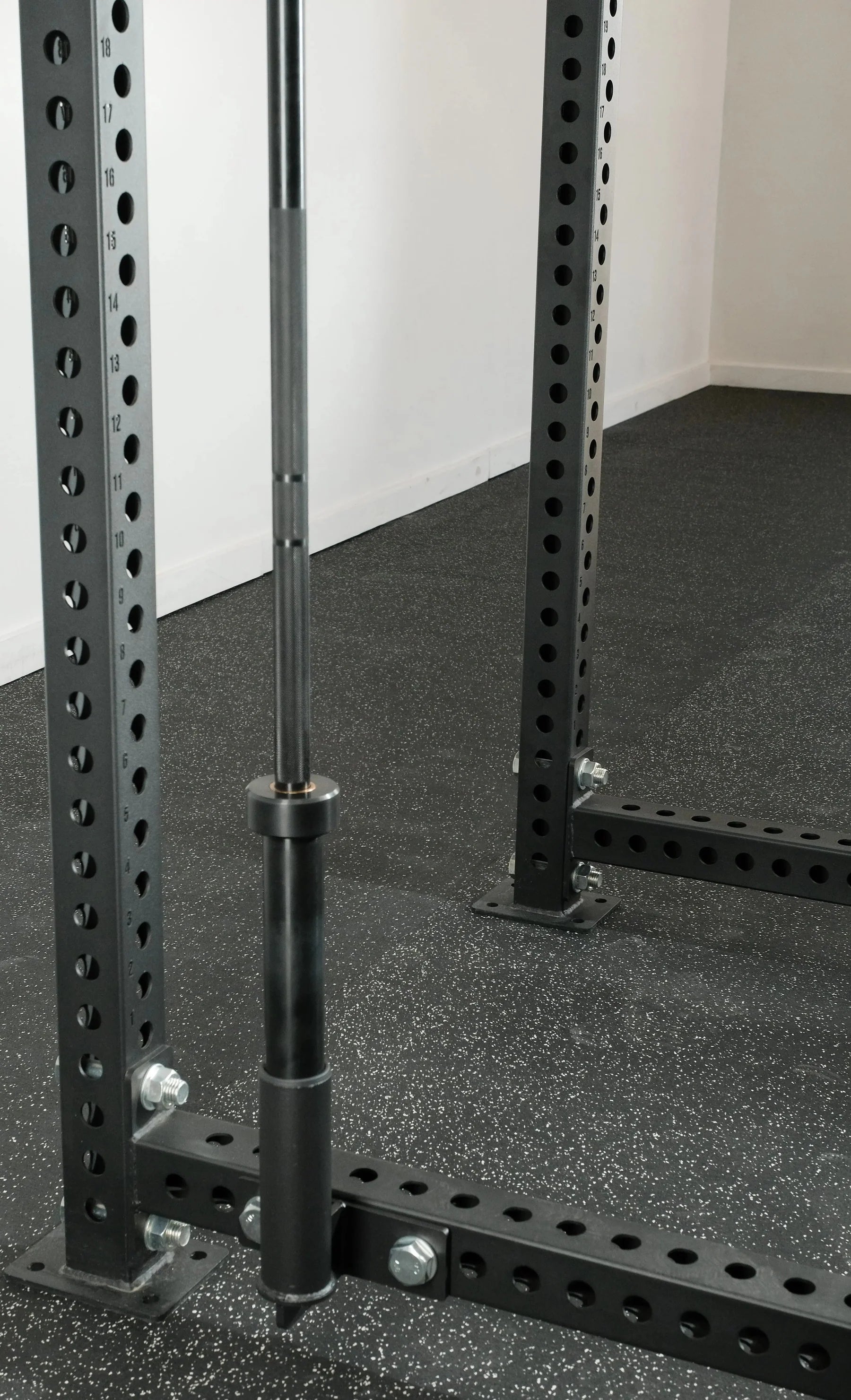 Fringe Sport 3x3 Vertical Bar Holder Mount | Rack-Mounted Barbell Storage (UHMW-Lined, 7.67” Sleeve)