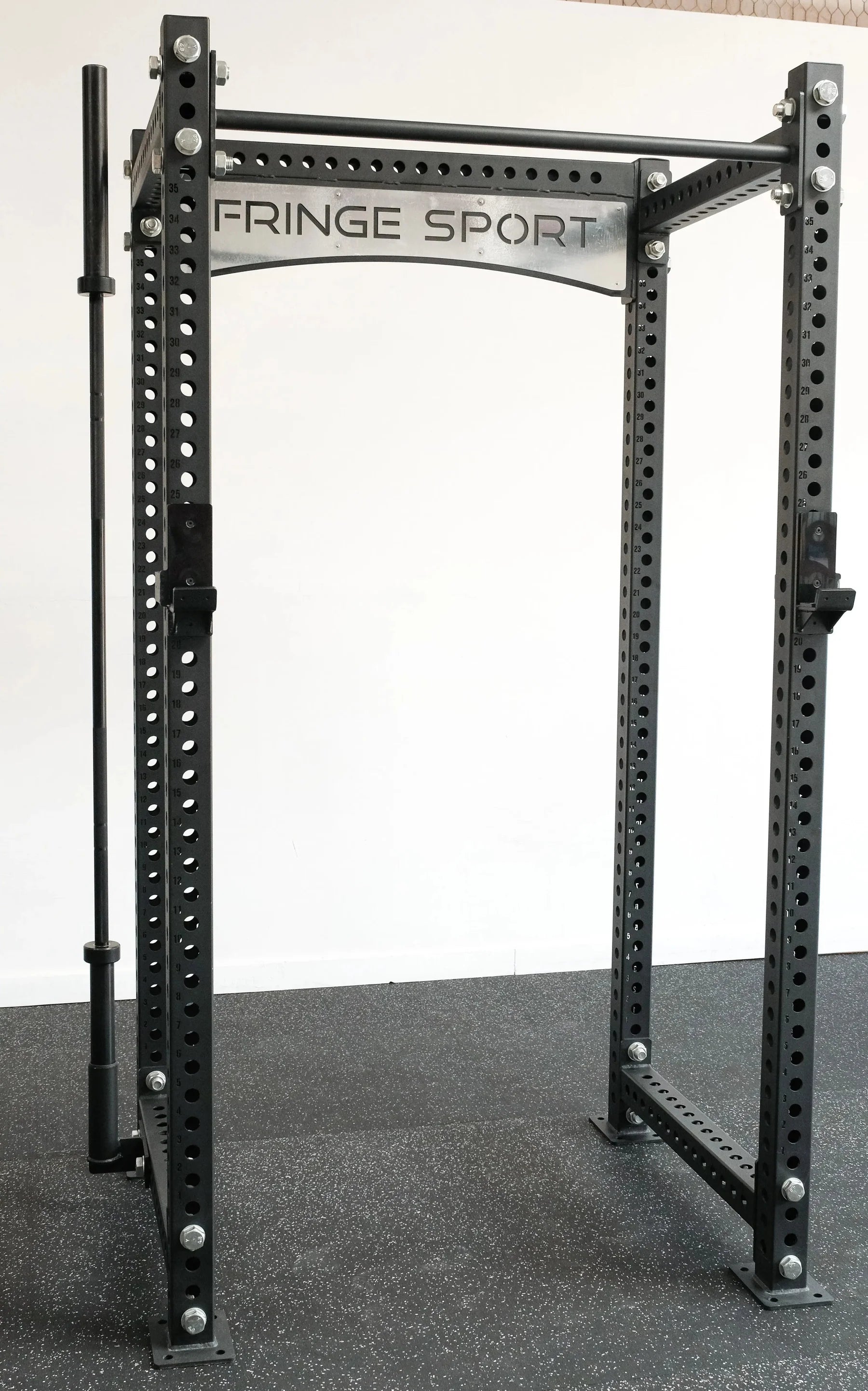 Fringe Sport 3x3 Vertical Bar Holder Mount | Rack-Mounted Barbell Storage (UHMW-Lined, 7.67” Sleeve)