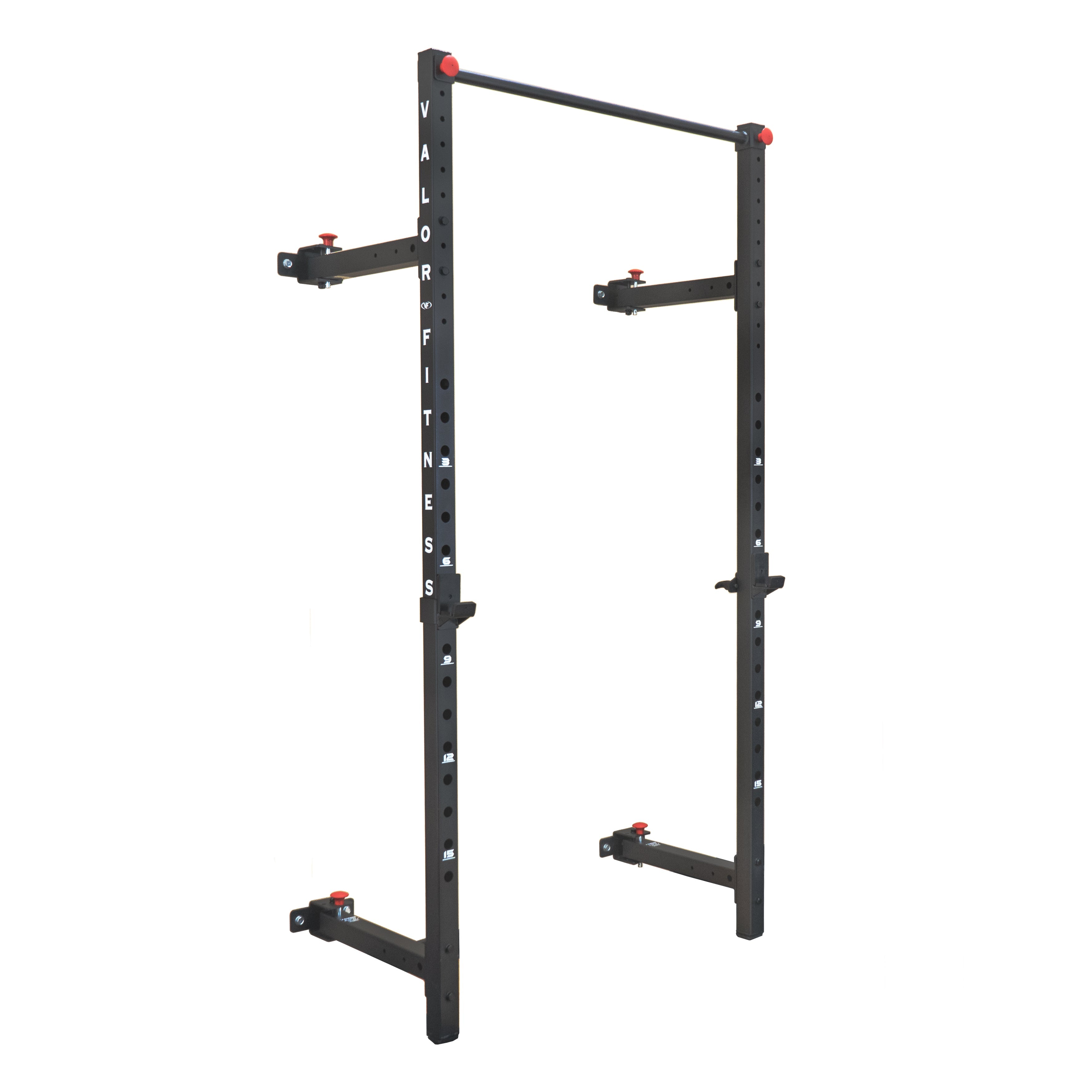 Valor Fitness Folding Wall Mounted Squat Rack - Bench - Pull Up Bar