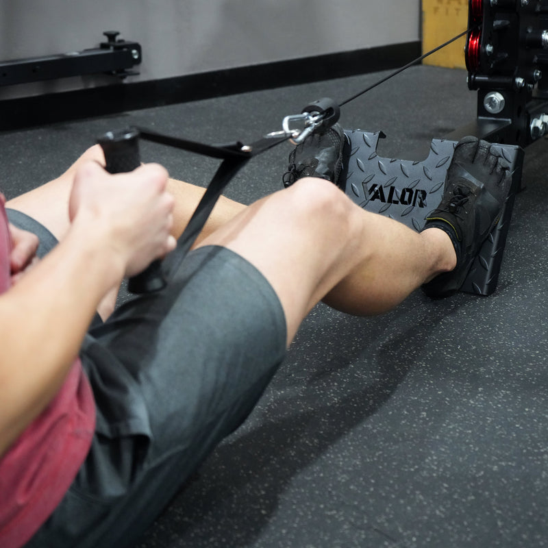 Valor Fitness Low Row Foot Plate Attachment for 3x3 Rigs - Peak Performance Supply