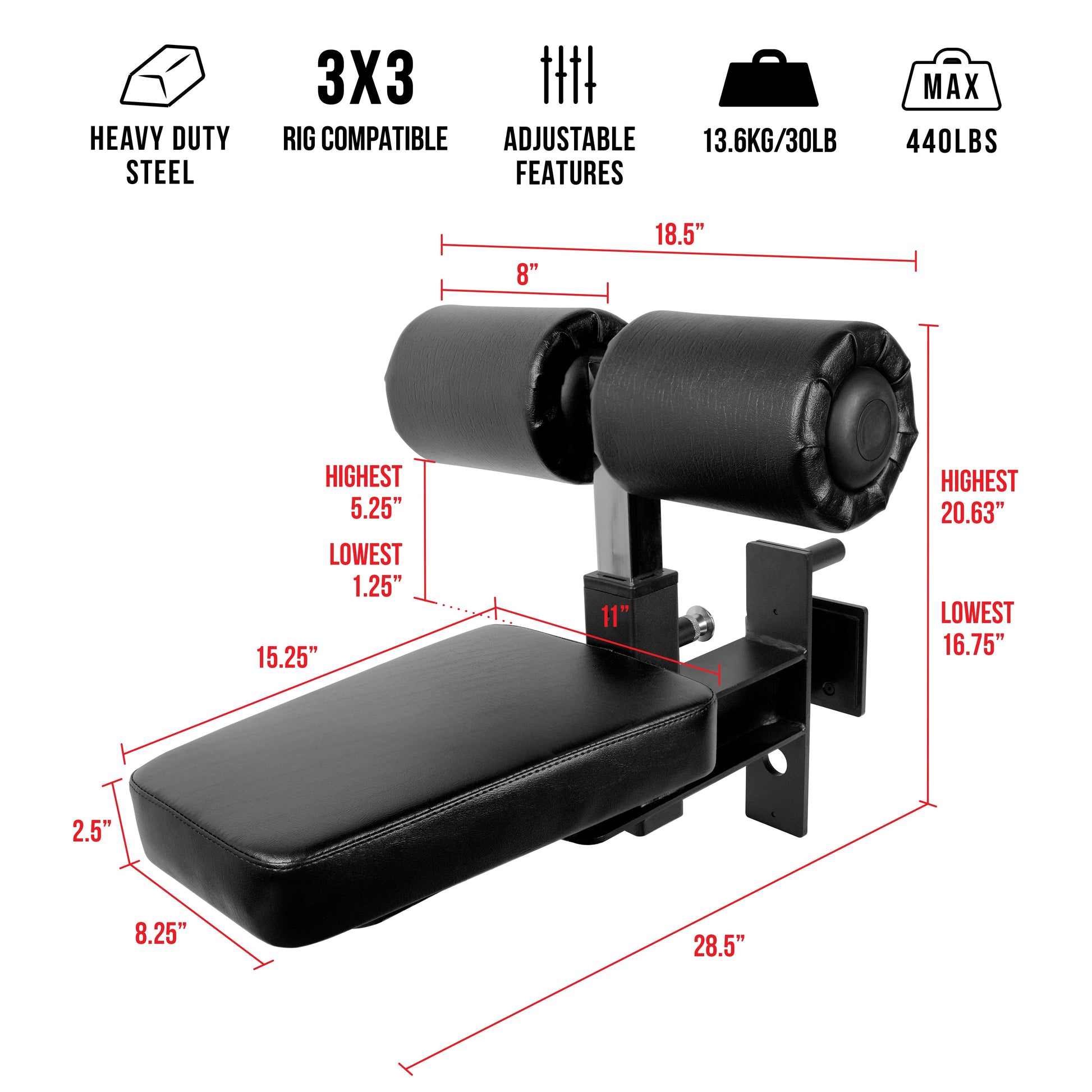 Valor Fitness Lat Pulldown Seat Attachment for 3x3 Rigs - Peak Performance Supply