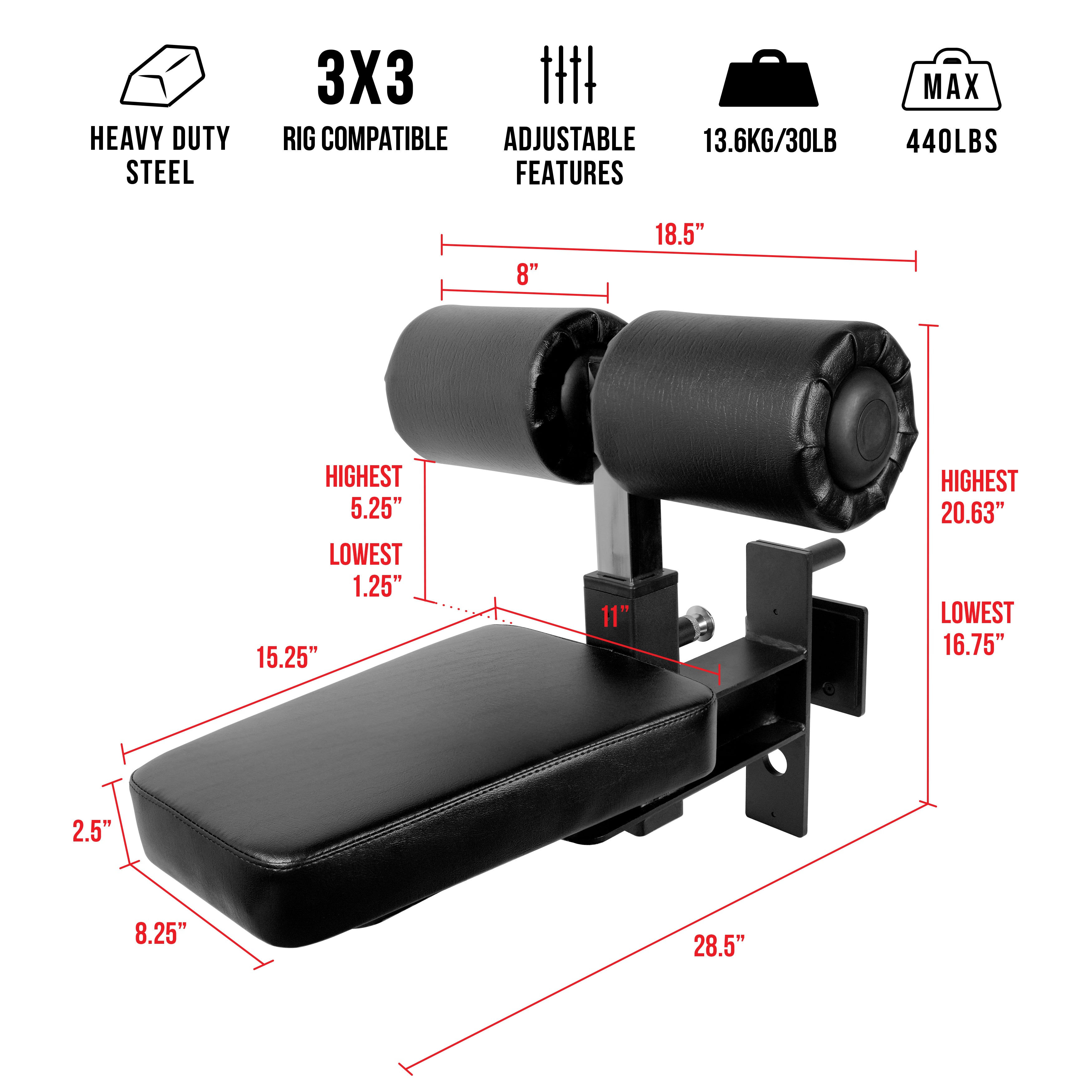 Valor Fitness Lat Pulldown Seat Attachment for 3x3 Rigs - Peak Performance Supply