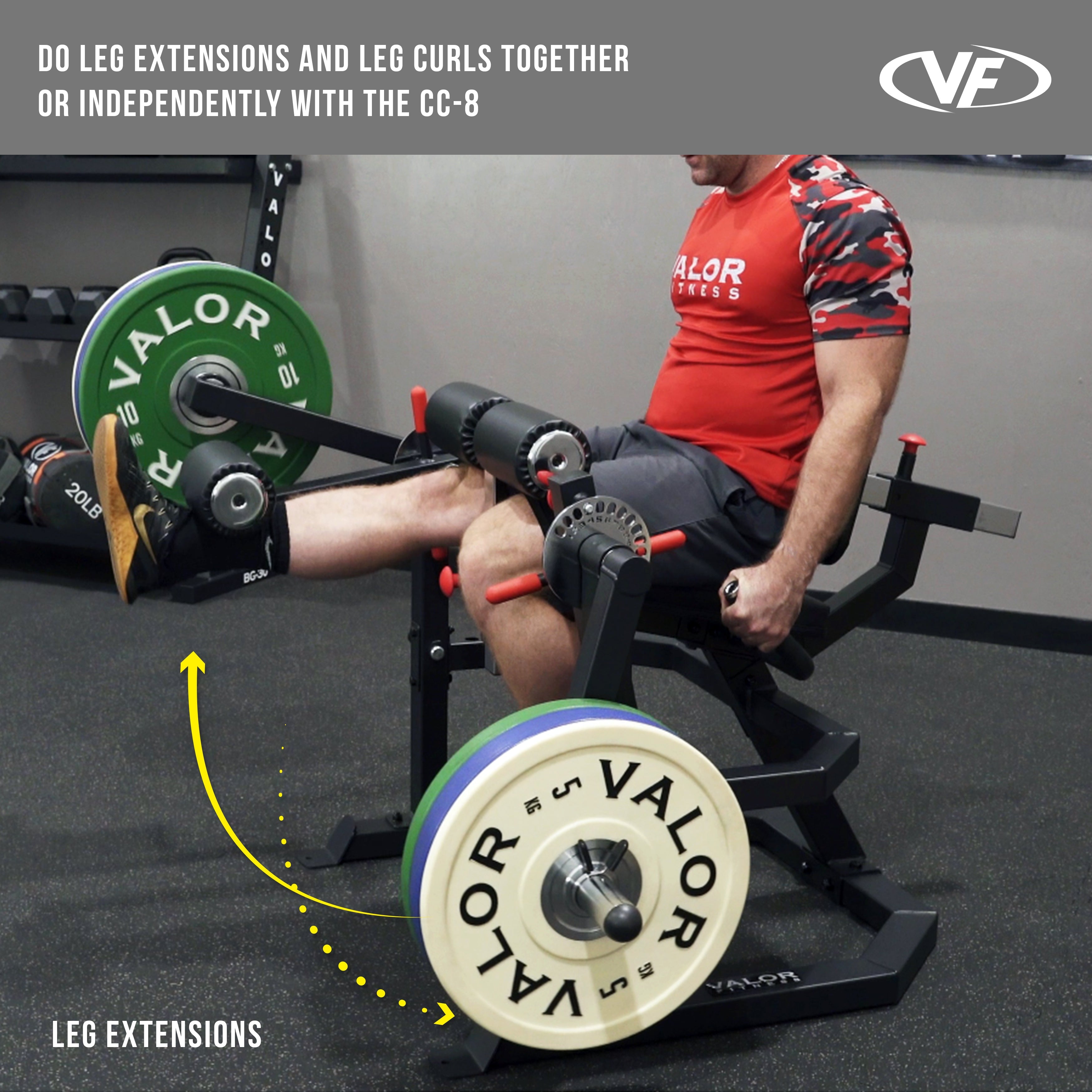 Valor Fitness Heavy Duty Isolated Leg Extension - Curl Machine