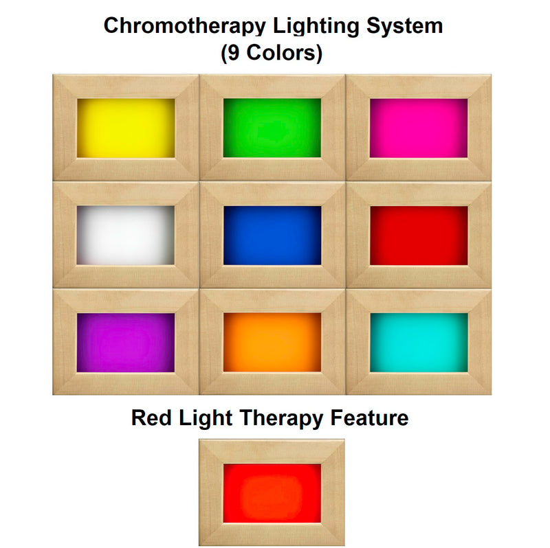 Dynamic Saunas Santiago 2-Person Low EMF FAR Infrared Sauna - 9-Color Chromotherapy + Red Light