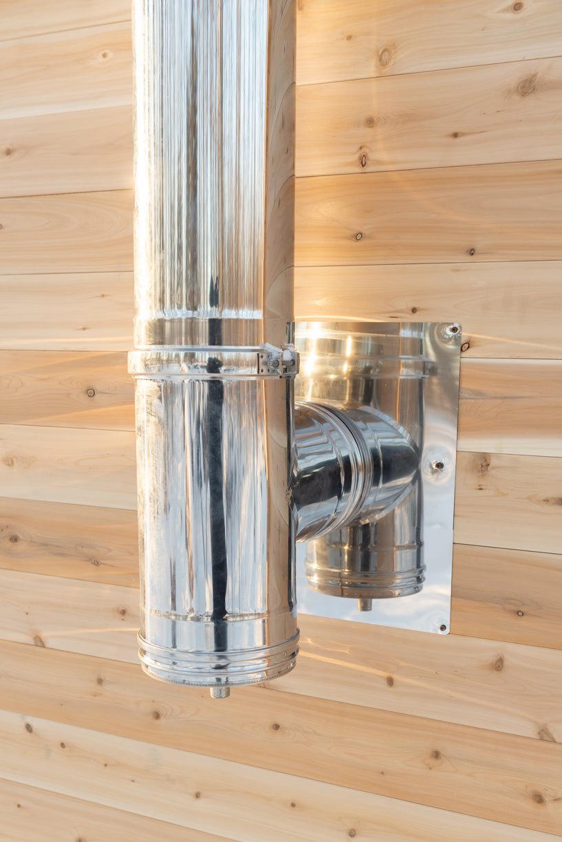 LeisureCraft CT Elation Outdoor Cedar Sauna – 4 - Person Canadian Cedar Barrel Sauna - Peak Performance Supply