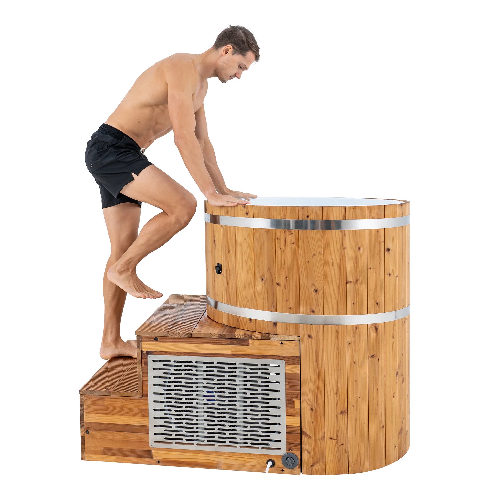 Redwood Outdoors Alaskan All-In-One Cold Plunge Kit – Thermowood Plunge Tub With Balboa CLIM8ZONE™ Dual Heater + Chiller (Wi-Fi Model)