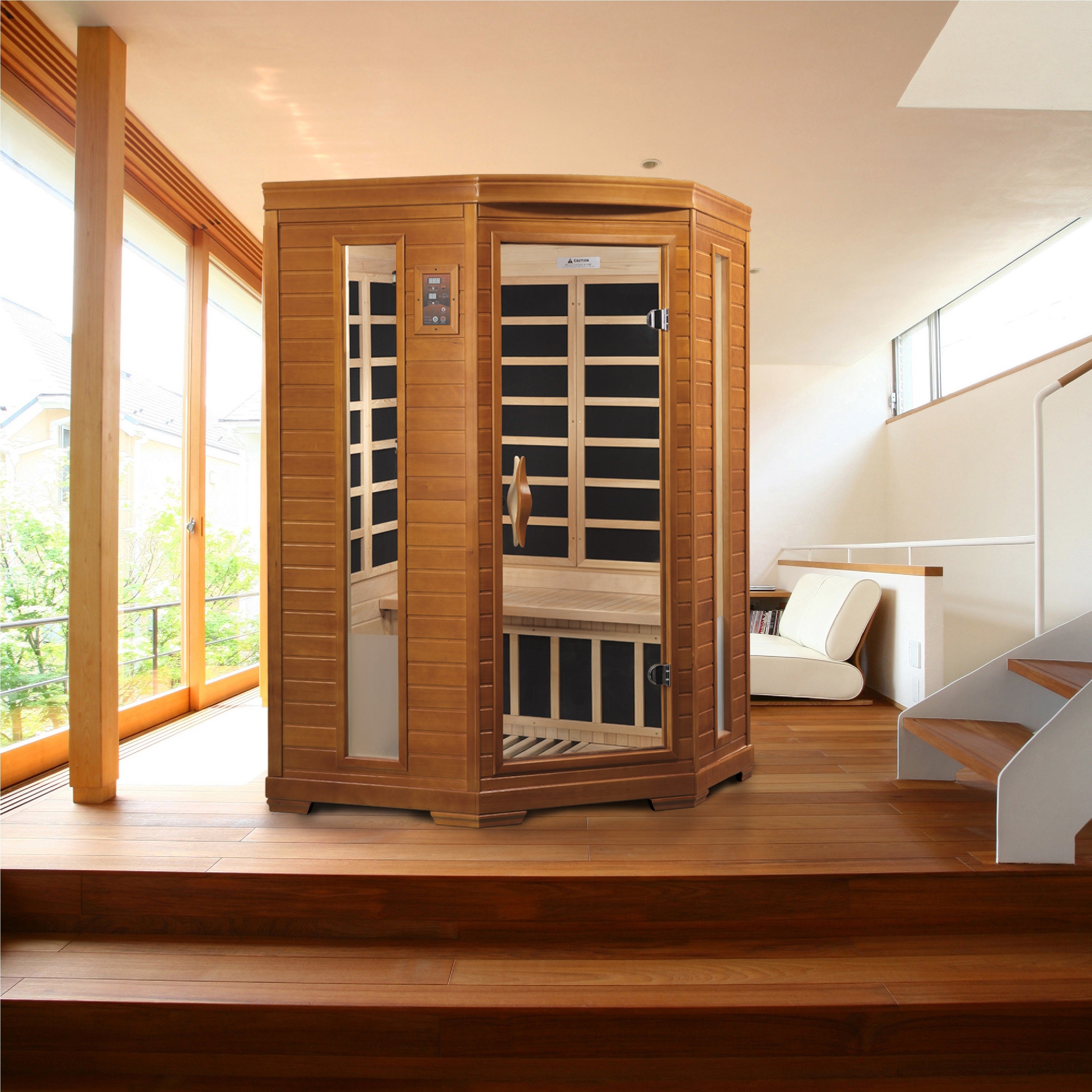 Dynamic Saunas Heming Elite 2-Person Ultra Low EMF FAR Infrared Sauna - DYN-6225-02 Front View