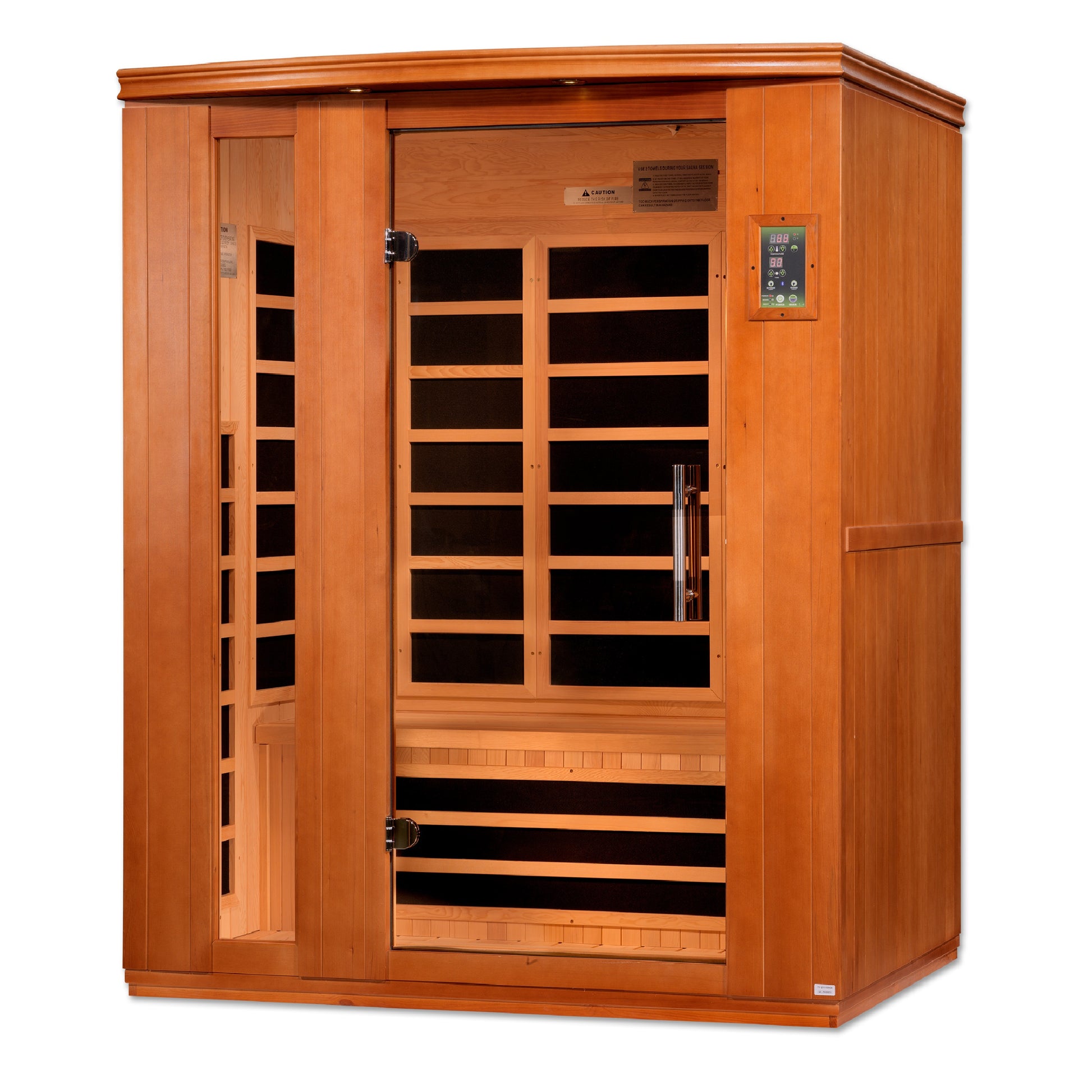 Dynamic Saunas Lugano Elite 3-Person Ultra Low EMF FAR Infrared Sauna - DYN-6336-02 Left Angle