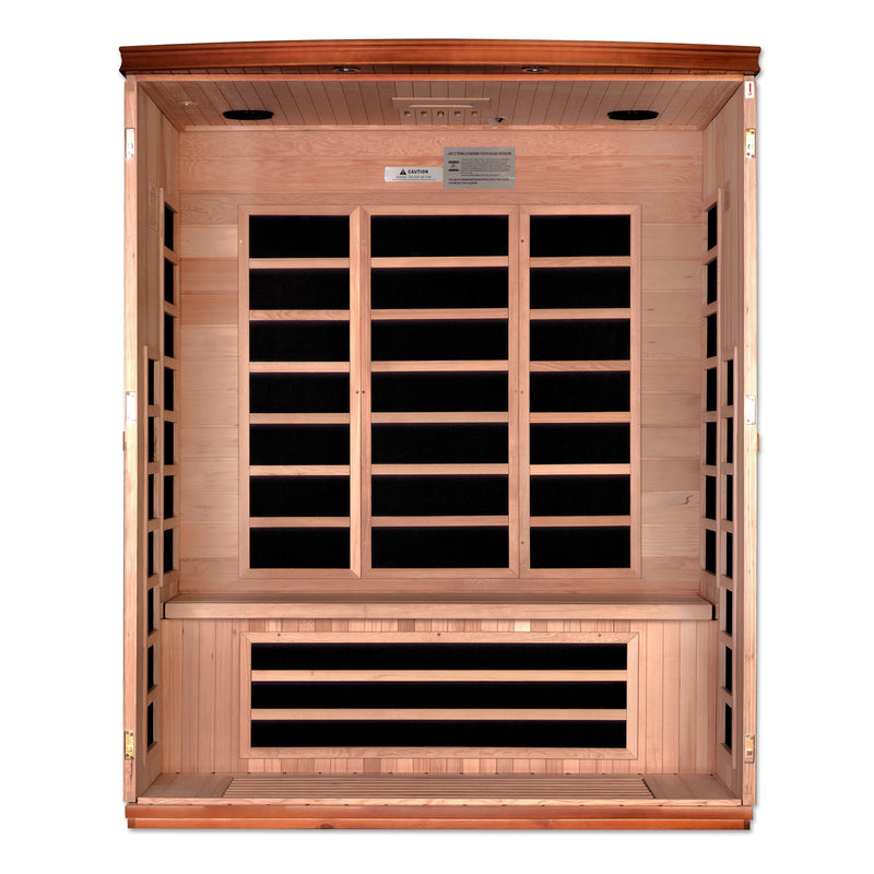 Dynamic Saunas Lugano 3-Person Low EMF FAR Infrared Sauna - DYN-6336-02 Interior View