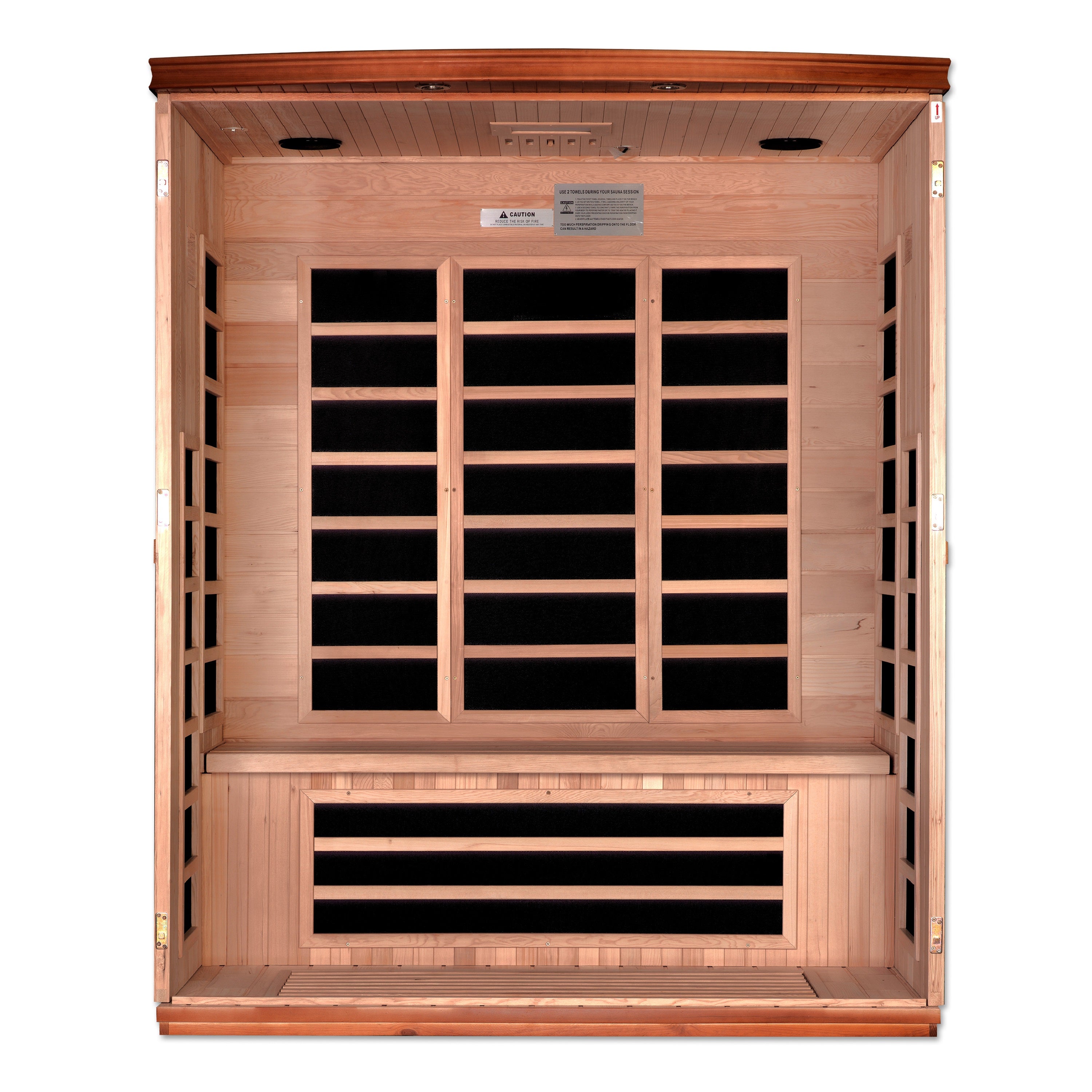 Dynamic Saunas Lugano Elite 3-Person Ultra Low EMF FAR Infrared Sauna - DYN-6336-02 Interior View