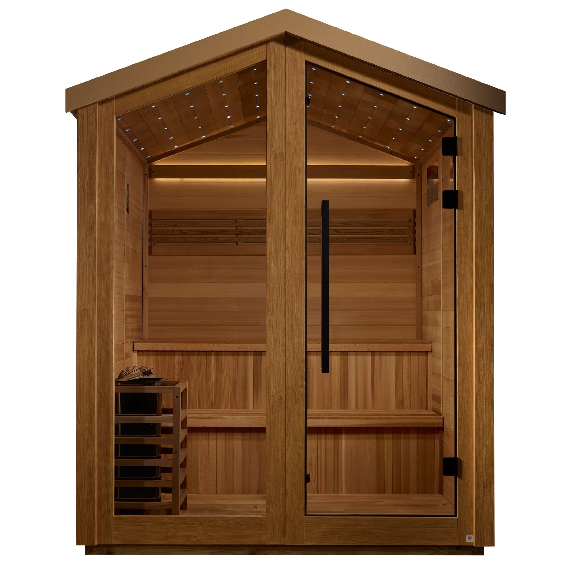 Golden Designs Kaarina 6 Person Outdoor Traditional Sauna GDI-8506-01 — front exterior barn view