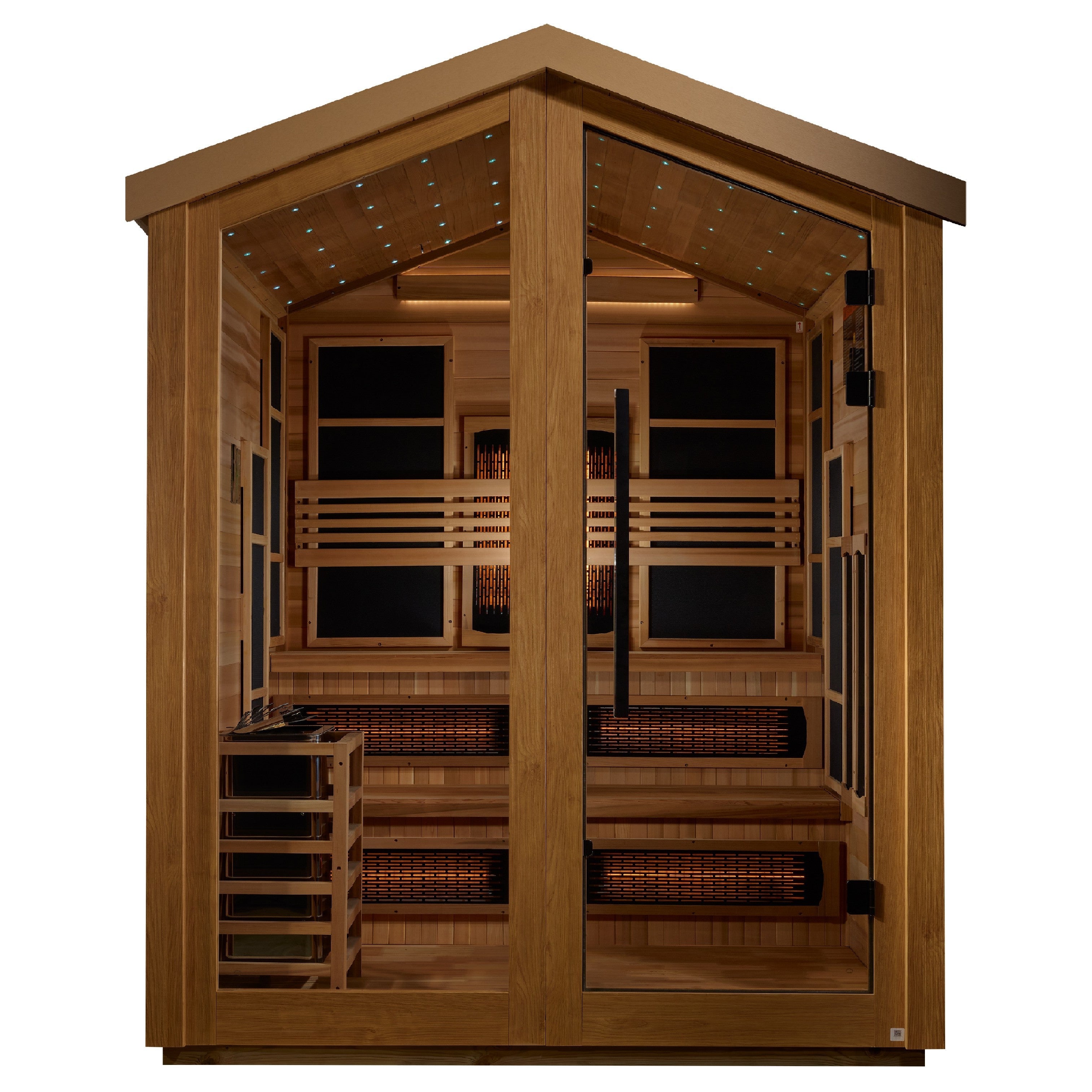 Golden Designs Kaskinen 6 Person Hybrid Outdoor Sauna GDI-8526-01 — front exterior barn view