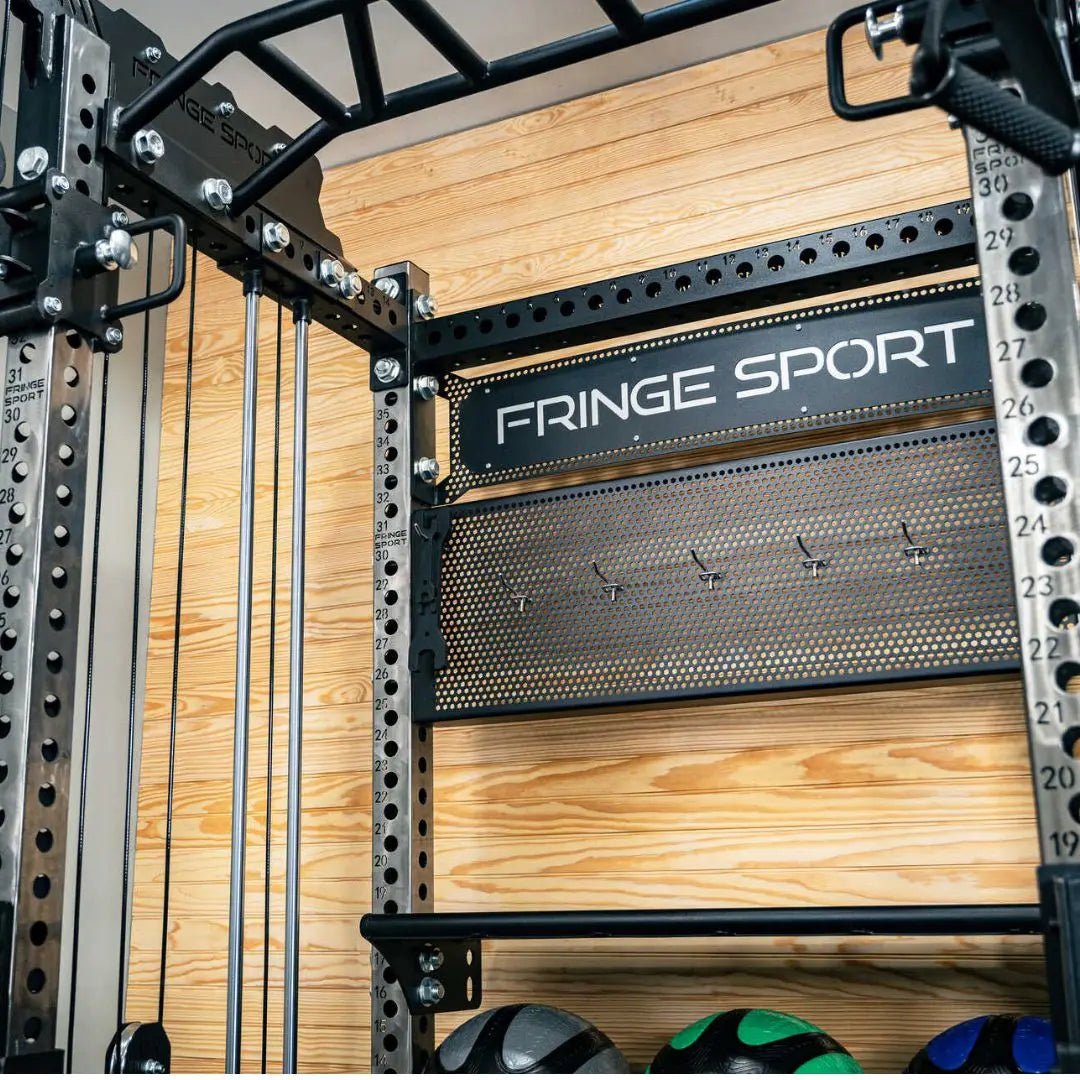 Fringe Sport 3x3 Honeycomb Pegboard | Rack-Mounted Storage Panel for Cable Attachments & Gym Accessories