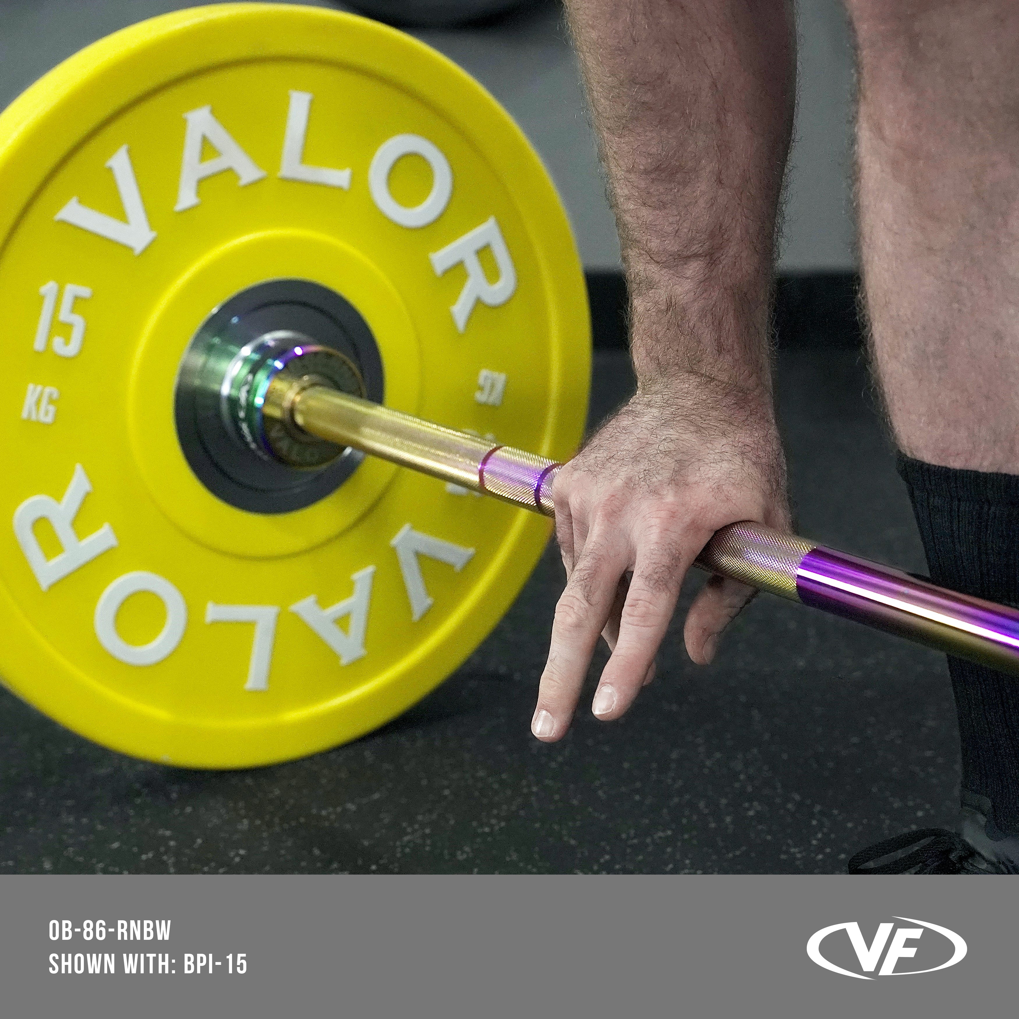 Valor Fitness Rainbow Coated Needle Bearing Barbell