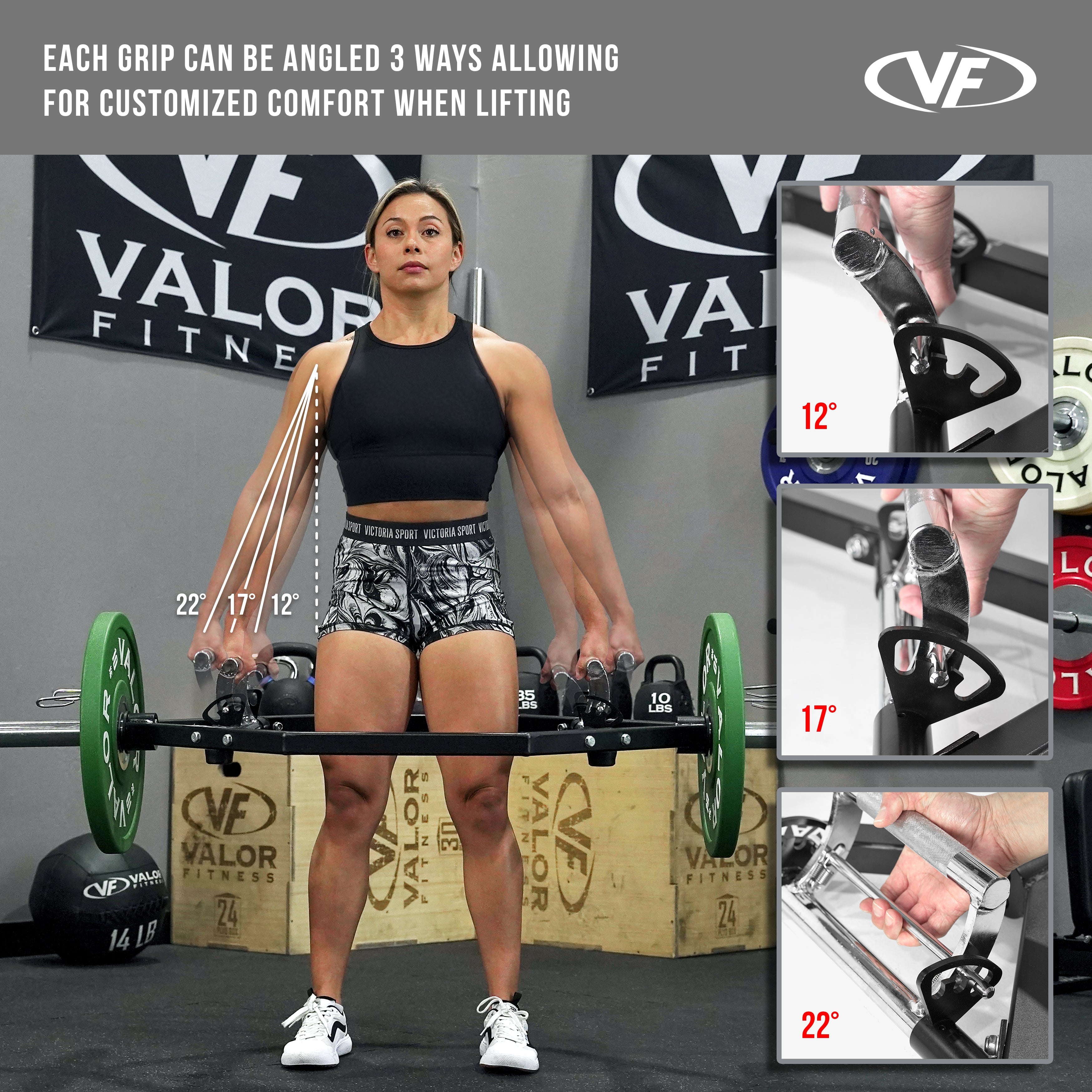 Valor Fitness Adjustable Neutral Grip Trap Bar