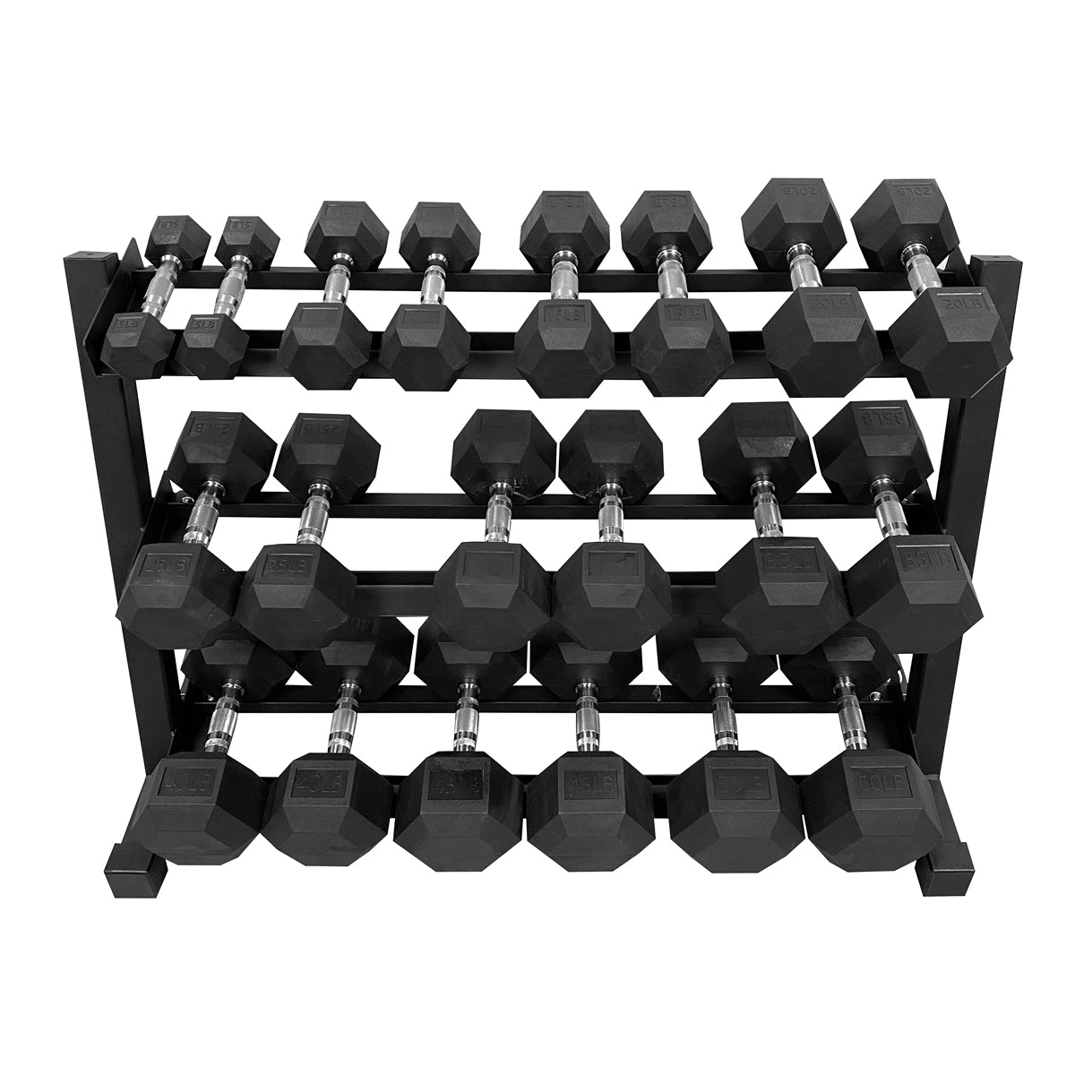 TAG Hex Rubber Dumbbells 55lbs-100lbs