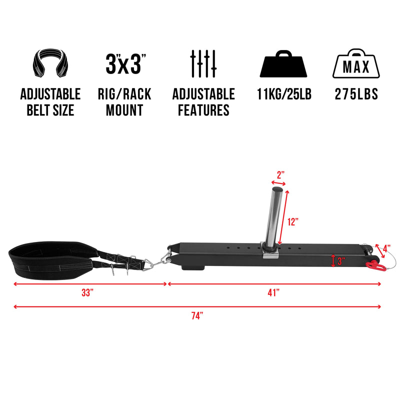 Valor Fitness Belt Squat Attachment for 3x3 Rigs (belt included) - Peak Performance Supply