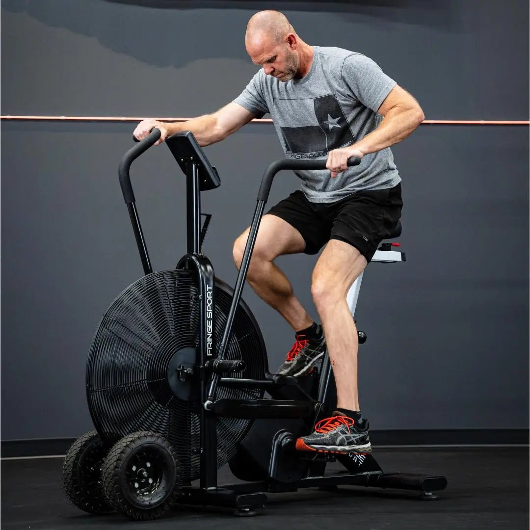 Fringe Sport Raptor Air Bike | Heavy - Duty Belt - Driven Airbike with Steel Fan & LCD Console - Peak Performance Supply