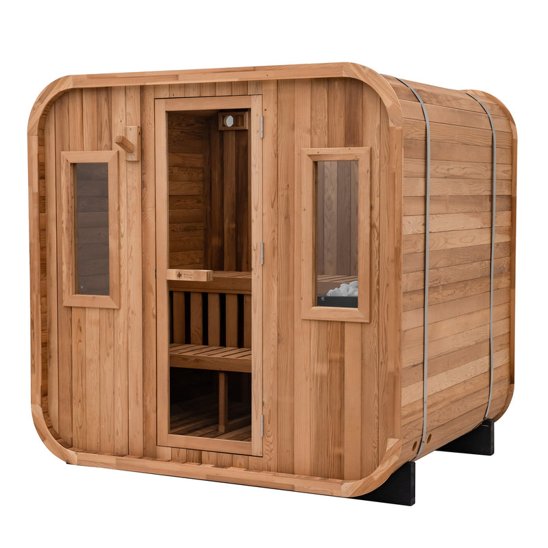 Redwood Outdoors Summit 6 - Person Outdoor Sauna – Thermowood + Harvia Spirit Wi - Fi 8kW Included - Peak Performance Supply