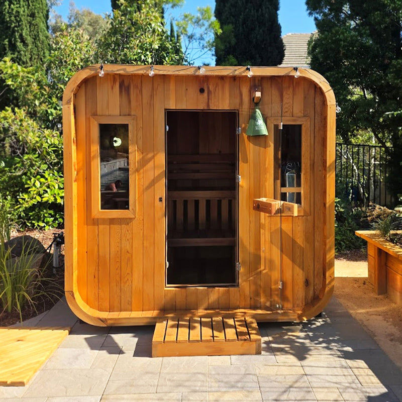 Redwood Outdoors Summit 6 - Person Outdoor Sauna – Thermowood + Harvia Spirit Wi - Fi 8kW Included - Peak Performance Supply