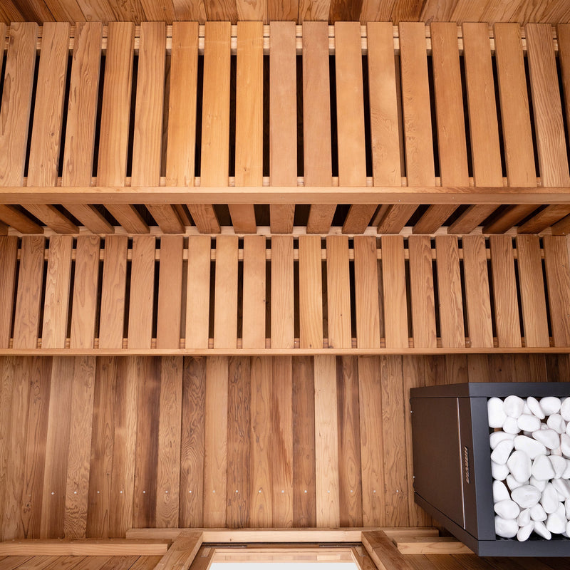 Redwood Outdoors Summit 6 - Person Outdoor Sauna – Thermowood + Harvia Spirit Wi - Fi 8kW Included - Peak Performance Supply