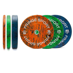 Fringe Sport Savage Bumper Plate Sets | 100% Virgin Rubber Color-Coded Plates with Hooked Steel Inserts & Lifetime Warranty