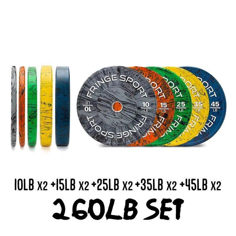 Fringe Sport Savage Bumper Plate Sets | 100% Virgin Rubber Color - Coded Plates with Hooked Steel Inserts & Lifetime Warranty - Peak Performance Supply