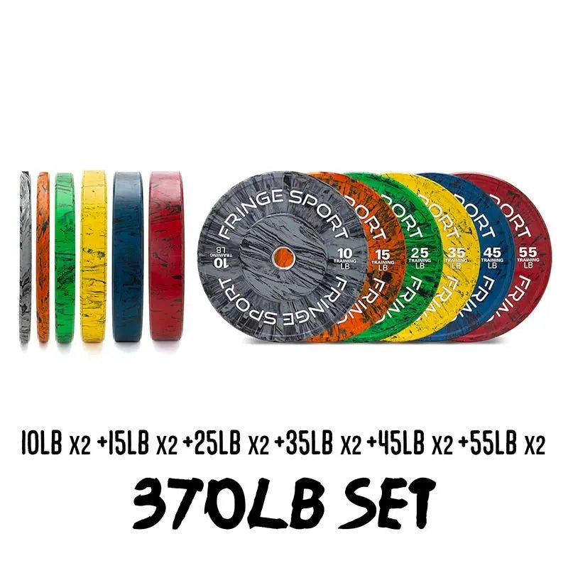 Fringe Sport Savage Bumper Plate Sets | 100% Virgin Rubber Color - Coded Plates with Hooked Steel Inserts & Lifetime Warranty - Peak Performance Supply