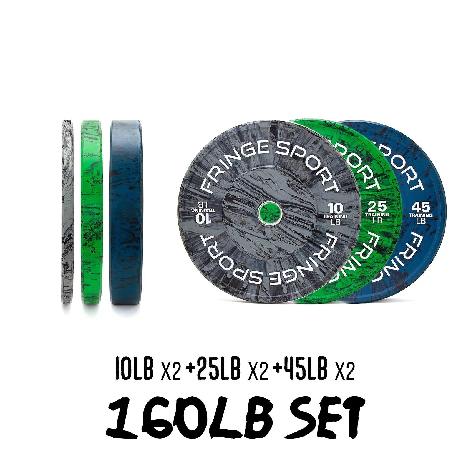 Fringe Sport Savage Bumper Plate Sets | 100% Virgin Rubber Color - Coded Plates with Hooked Steel Inserts & Lifetime Warranty - Peak Performance Supply