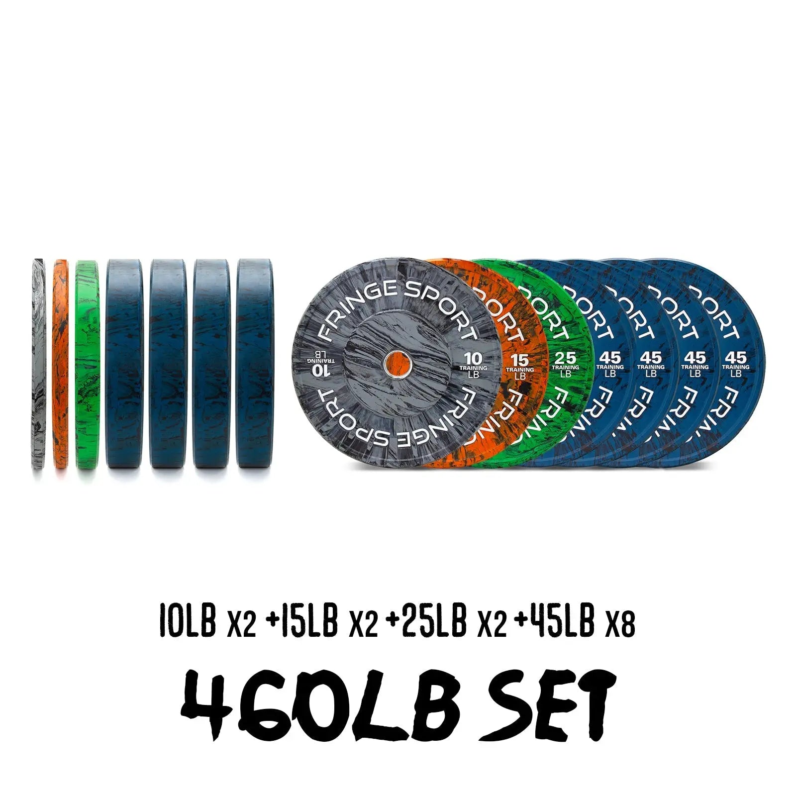 Fringe Sport Savage Bumper Plate Sets | 100% Virgin Rubber Color - Coded Plates with Hooked Steel Inserts & Lifetime Warranty - Peak Performance Supply