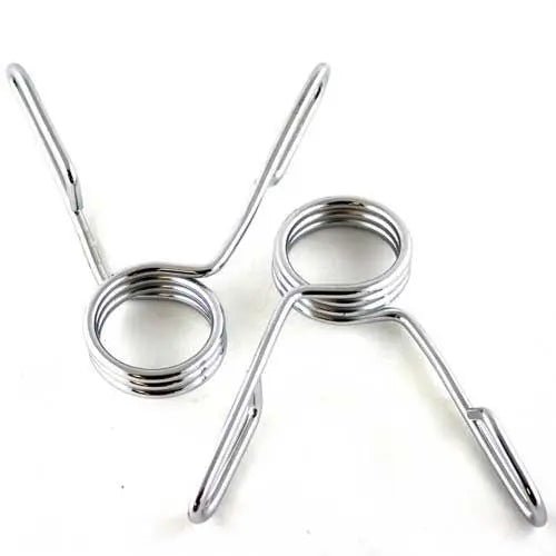 2" Olympic Barbell Spring Clips – Heavy - Duty Chrome Weight Collars (Pair) - Peak Performance Supply