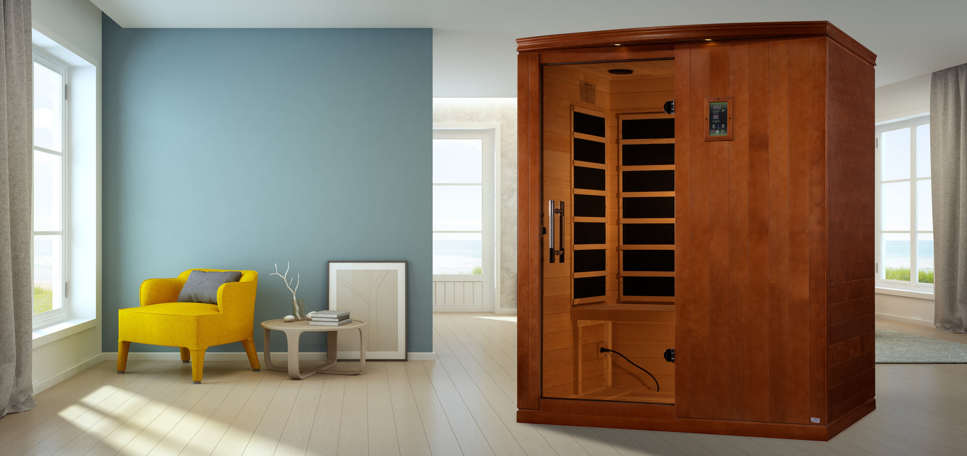 Dynamic Saunas Madrid Elite 3-Person Ultra Low EMF FAR Infrared Sauna - DYN-6310-04 Main View
