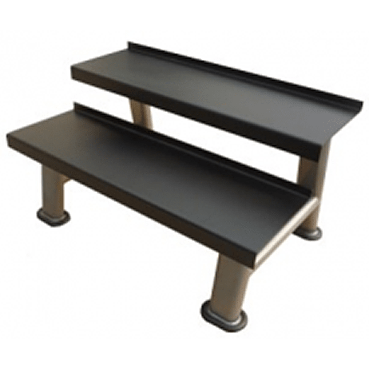 TAG Fitness 2 - Tier Kettlebell Rack – Heavy - Gauge Steel Shelves, 40" Trays - Peak Performance Supply